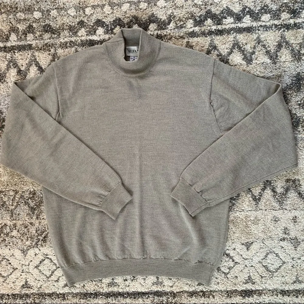 Vintage Alfani Italian Made Wool Knit Pullover Turtleneck Sweater Medium